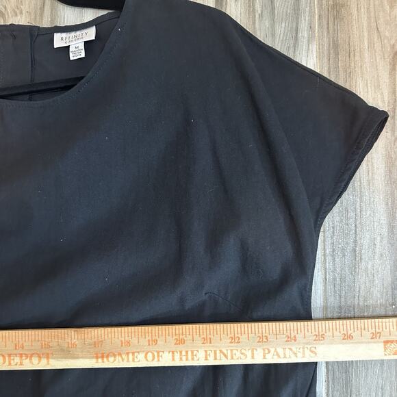 Refinity City Chic Dress Black Button Back Slit Lagenlook Artsy Minimalist M/18 - Picture 8 of 10